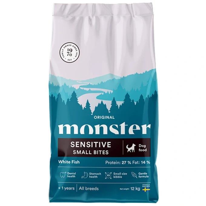 Monster Dog Original Sensitive White Fish Small Bites 12 kg Monster
