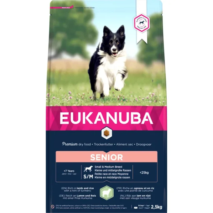 Eukanuba Dog Senior Small/Medium Lamb & Rice 2,5 kg eukanuba
