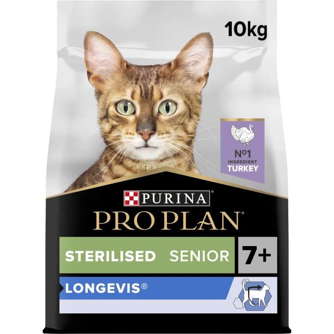 PURINA PRO PLAN Sterilised Senior 7+ Longevis Terrine Torrfoder Katt  10 kg Purina Pro Plan