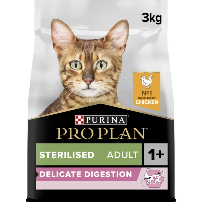 PURINA PRO PLAN Sterilised Delicate Digestion Chicken Adult 1+ Torrfoder Katt  3 kg Purina Pro Plan