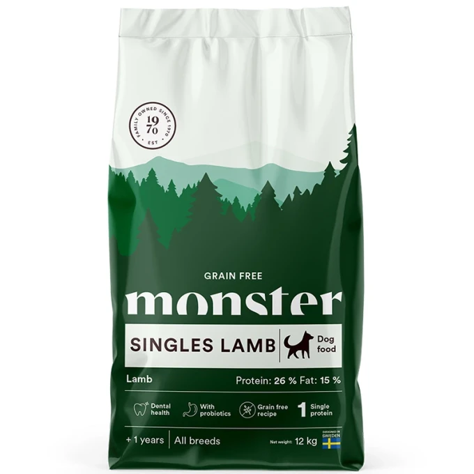 Monster Dog Grain Free Singles Lamb 12 kg Monster