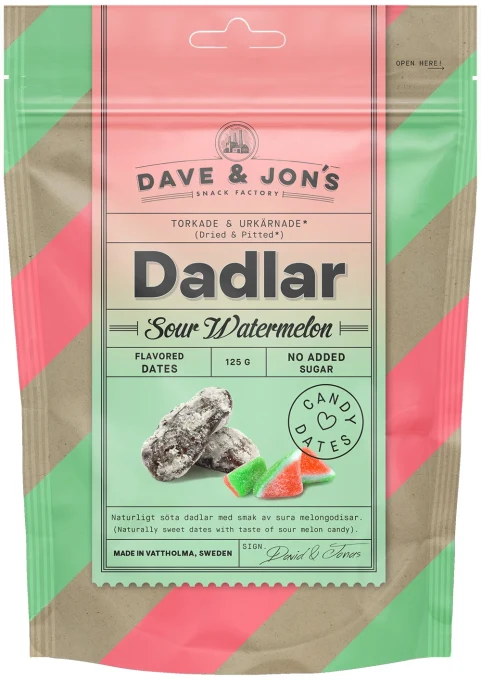 Dave & Jon's Dadlar Sour Watermelon 125 g Dave & Jons
