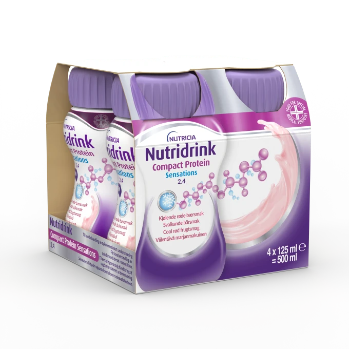 Nutridrink Compact Protein Sensations Svalkande Röda Bär 4 x 25 ml Nutridrink