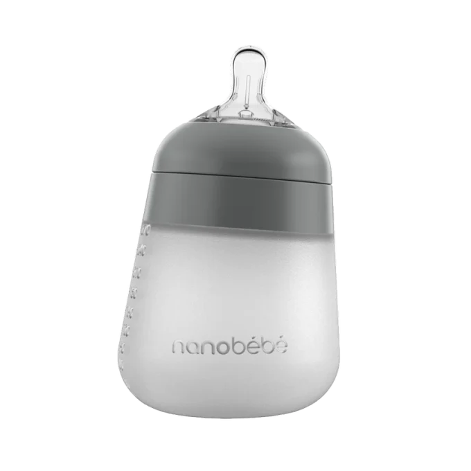 Nanobébé Flexy silikonflaska Anti-kolik 270 ml  Grå Nanobébé