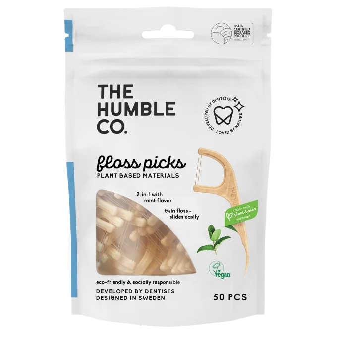 Humble Dental Floss Picks Mint 50-pack Humble