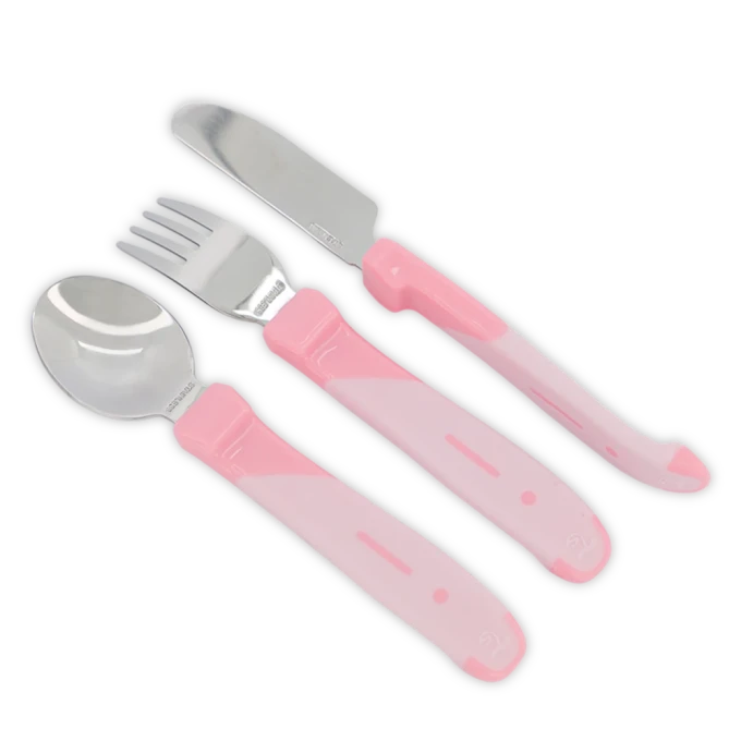 Twistshake Äta-Själv Set Rostfritt stål 12 mån+ Pastellrosa Twistshake