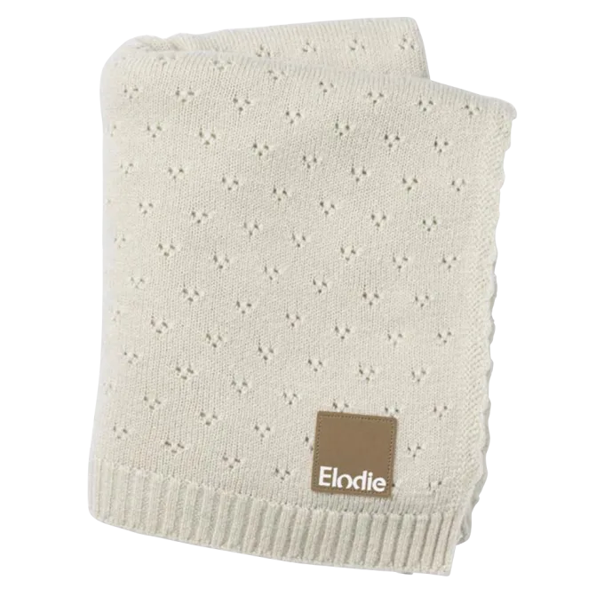 Elodie Pointelle Blanket Creamy White Elodie Details