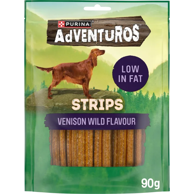 PURINA Adventuros Strips Venison Hundgodis 90g Purina