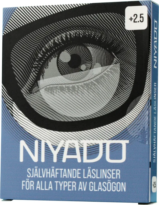 NIYADO Självhäftande Optiska Silikonlinser 1-par +2,5 NIYADO