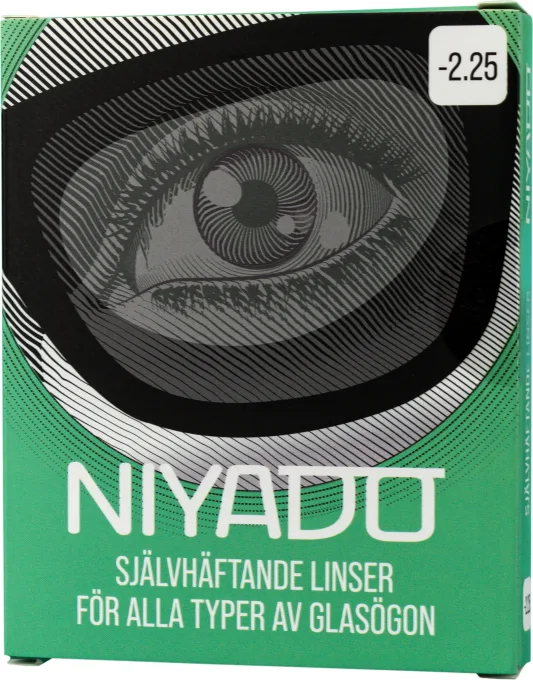 NIYADO Självhäftande Optiska Silikonlinser 1-par -2,25 NIYADO