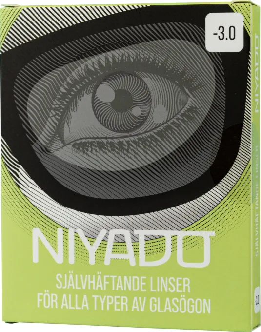 NIYADO Självhäftande Optiska Silikonlinser 1-par -3,0 NIYADO