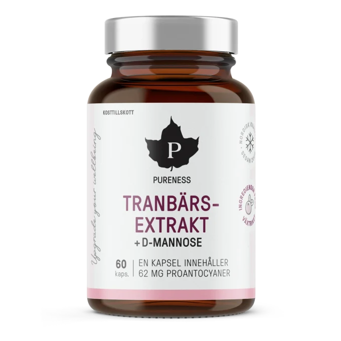 Pureness Tranbär + D-mannose  60 kapslar Pureness