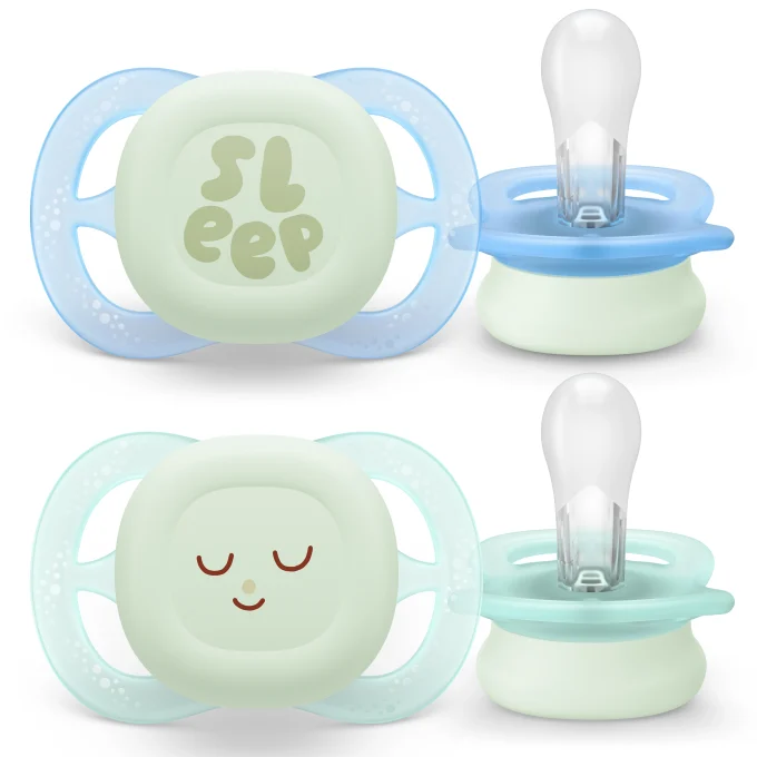 Philips Avent Ultra Start Nighttime Napp 2-pack Blå/Turkos Philips Avent
