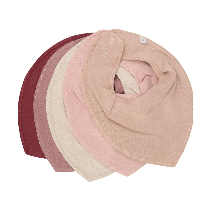 PIPPI Bandana Bib Solid New Maroon Onesize 5-pack Pippi