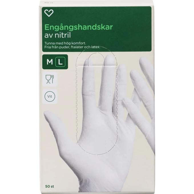 Hjärtats Engångshandskar Nitril 50-pack L Hjärtats