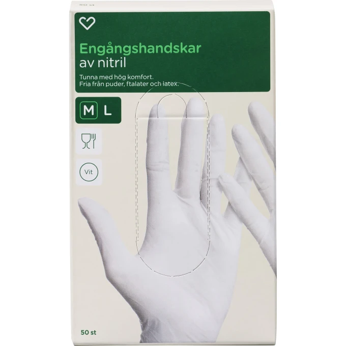 Hjärtats Engångshandskar Nitril 50-pack M Hjärtats