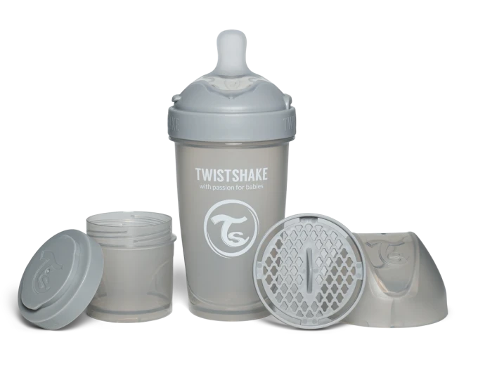 Twistshake Nappflaska Anti-kolik Pro Double 260 ml  Grå Twistshake