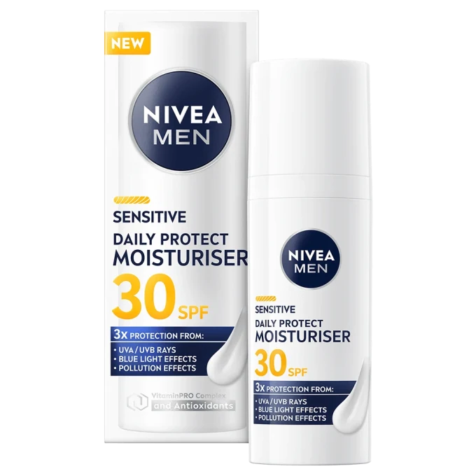 Nivea Men Sensitive Daily Protect Moisturiser SPF 30, 50 ml Nivea