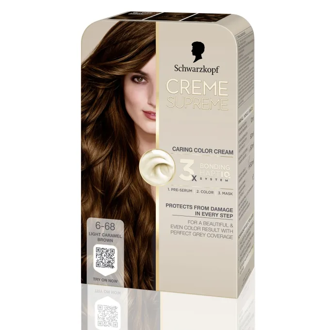 Schwarzkopf Creme Supreme 6-68 Light Caramel Brown Schwarzkopf