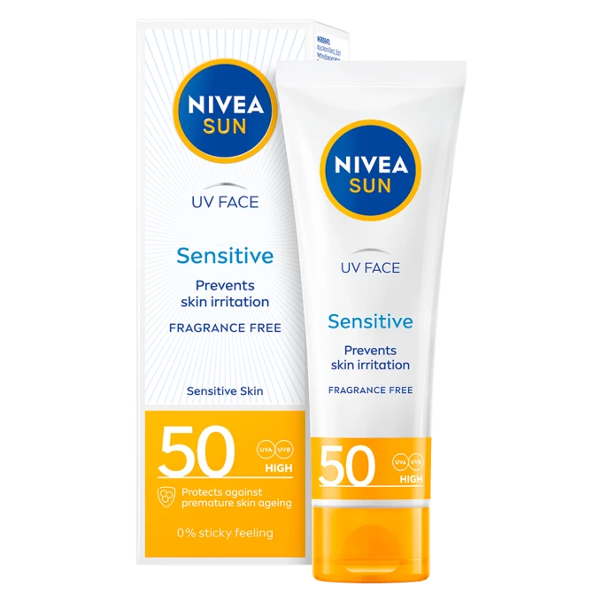 Nivea Sun UV Face Soothing Sensitive Cream SPF 50, 50 ml Nivea