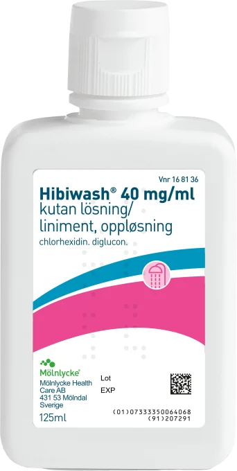 Hibiwash Kutan lösning 40mg/ml Flaska 125 ml HIBIWASH