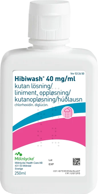 Hibiwash Kutan lösning 40mg/ml Flaska 250 ml HIBIWASH