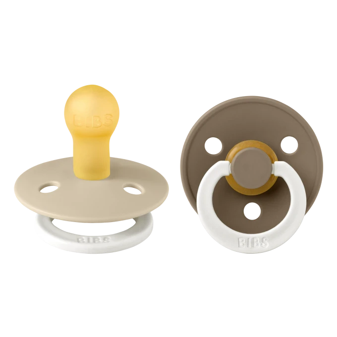 BIBS Pacifier Colour Latex Vanilla Glow/Dark Oak Glow 2-pack Size 1 Bibs