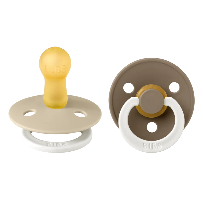 BIBS Pacifier Colour Latex Vanilla Glow/Dark Oak Glow 2-pack Size 2 Bibs