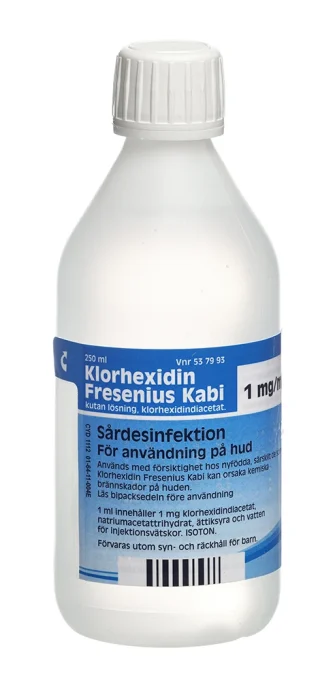 Klorhexidin Fresenius Kabi kutan lösning 1 mg/ml 250 ml Fresenius