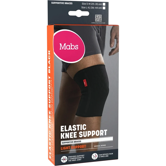 Mabs Elastiskt Knäbandage Svart L/XL Mabs