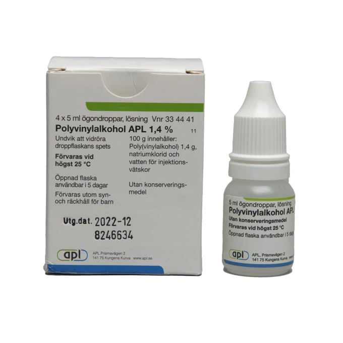 Polyvinylalkohol APL ögondroppar 1,4% 4 x 5 ml Apl