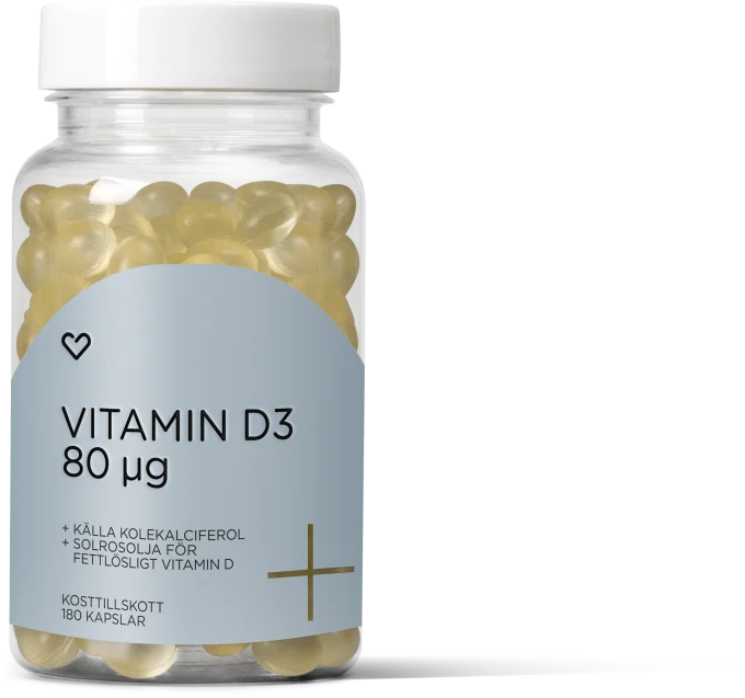 Hjärtats+ Vitamin D3 80µg Kapsel 180st Hjärtats