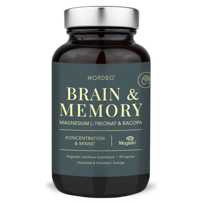 Nordbo Brain & Memory Magnesium 90 kapslar Nordbo