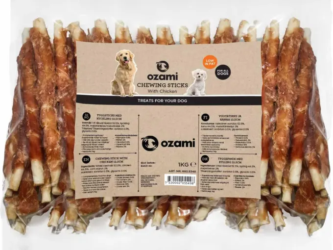 Ozami Chewing Stick With Chicken 12,5cm 1kg Ozami