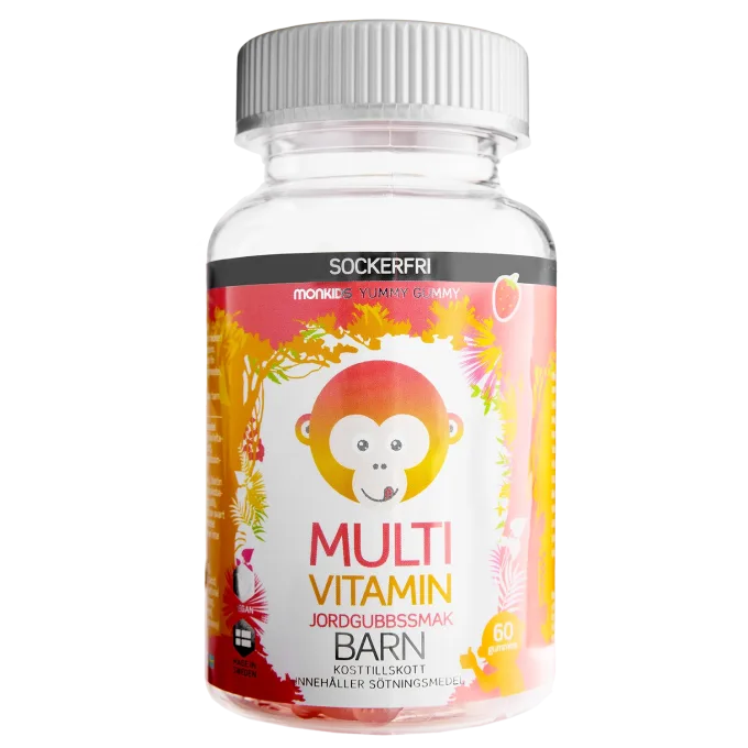 Monkids Multivitamin Sockerfri Barn Jordgubb 60 st Monkids