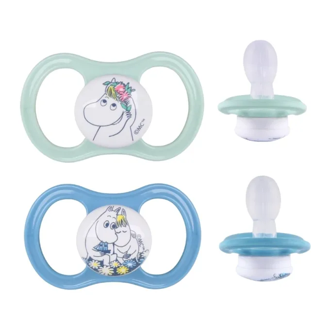 ESSKA Happy Muminedition Napp + 4 månader 2-pack ljusgrön/blå Esska