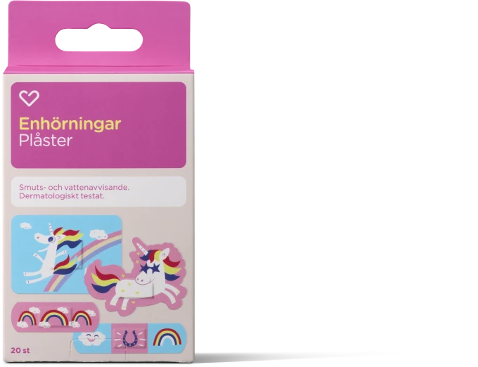 Hjärtats Plåster Barn Enhörningar 20st Hjärtats