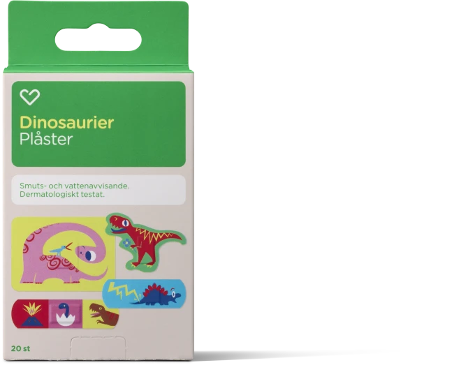 Hjärtats Plåster Barn Dinosaurier 20st Hjärtats