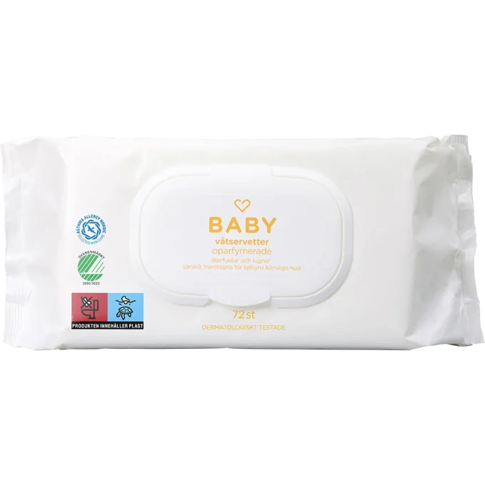 Hjärtats Baby Våtservetter Oparfymerade Storpack 10x72 st Hjärtats
