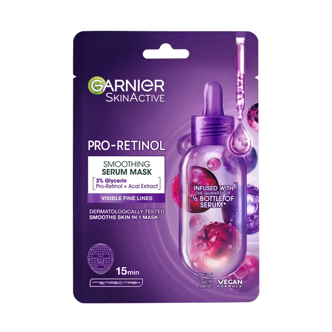 Garnier SkinActive Pro-Retinol Smoothing Tissuemask 28 g Garnier