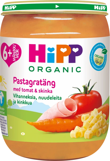 HiPP Pastagratäng med tomat & skinka 6 mån 190 g HIPP
