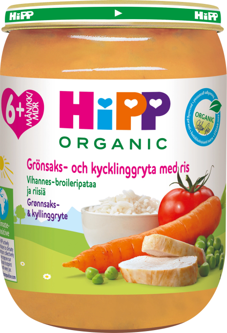 HiPP Grönsaks- och kycklinggryta med ris 6 mån 190 g HIPP
