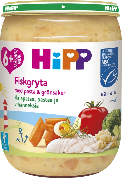 HiPP Fiskgryta med pasta och grönsaker 6 mån 190 g HIPP