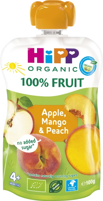 HiPP Klämmis persika, mango & äpple 4 mån 100 g HIPP