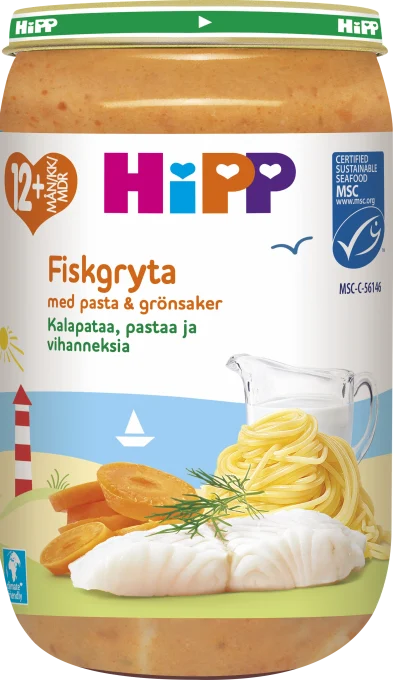 HiPP Fiskgryta med pasta och grönsaker 12 mån 250 g HIPP