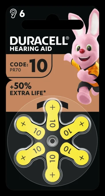 Duracell Hörapparatsbatteri 10, 6 st Duracell