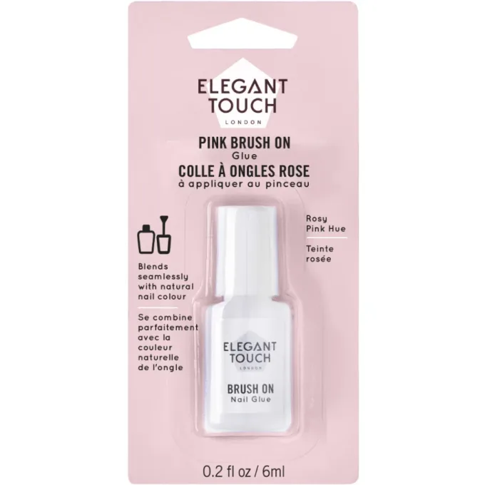 Elegant Touch Pink Brush On Nail Glue 6 ml Elegant Touch