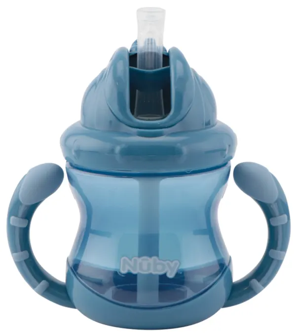 Nuby Flip It Cup Twin Handle 240 ml Blå Nuby