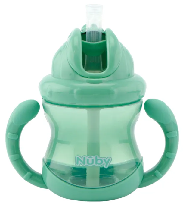 Nuby Flip It Cup Twin Handle 240 ml Grön Nuby