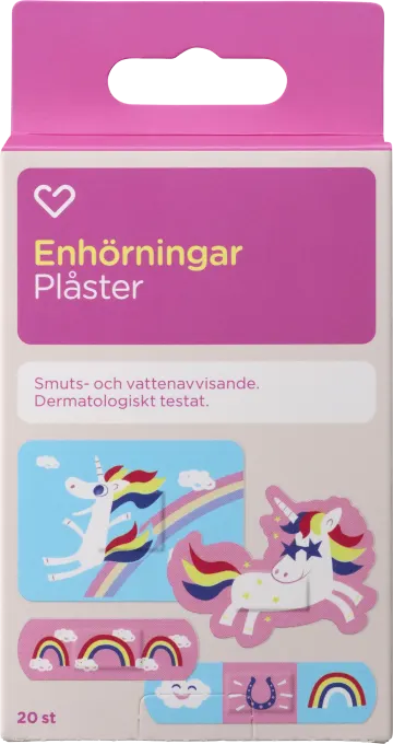 Hjärtats Plåster Barn Enhörningar 20st Hjärtats